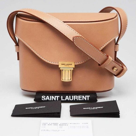 Yves Saint Laurent Beige Box Leather Medium Tuc Bag - Picture 10 of 10